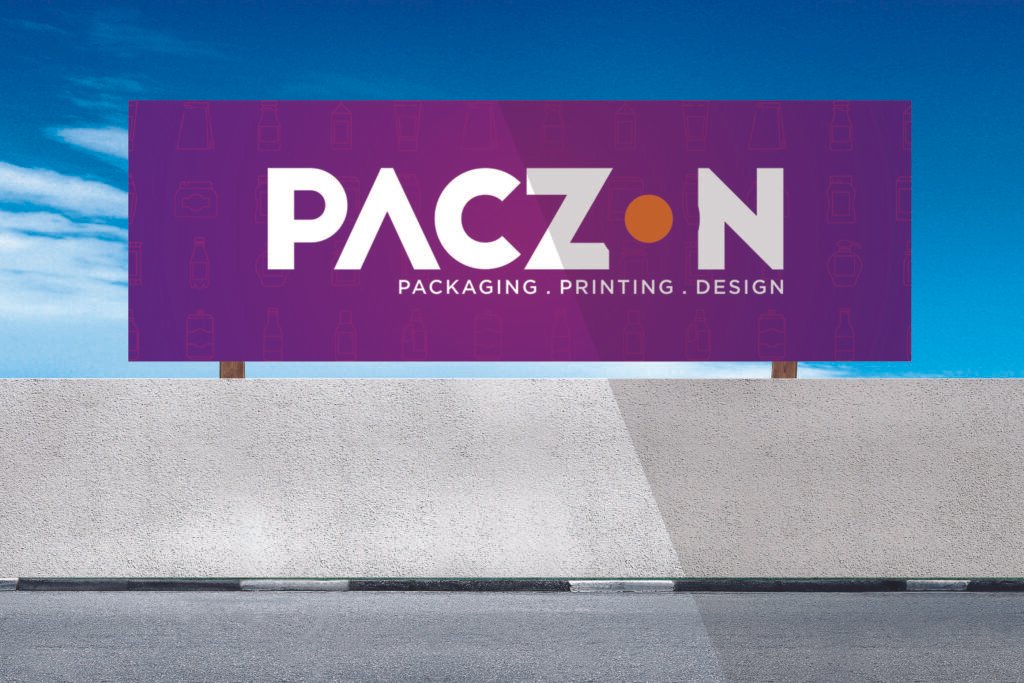 Project identity shown on a hanging wall sign